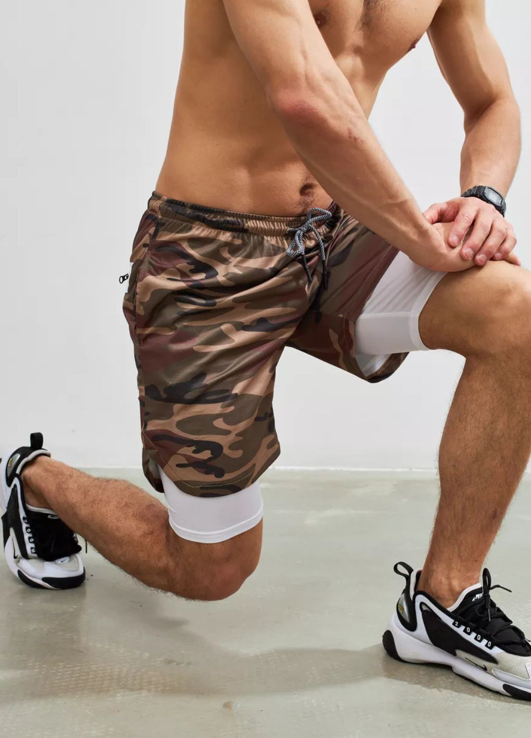 Чоловічі шорти із вбудованими тайтсами та кишенею для телефона (10008) FitFiesta (336377516)