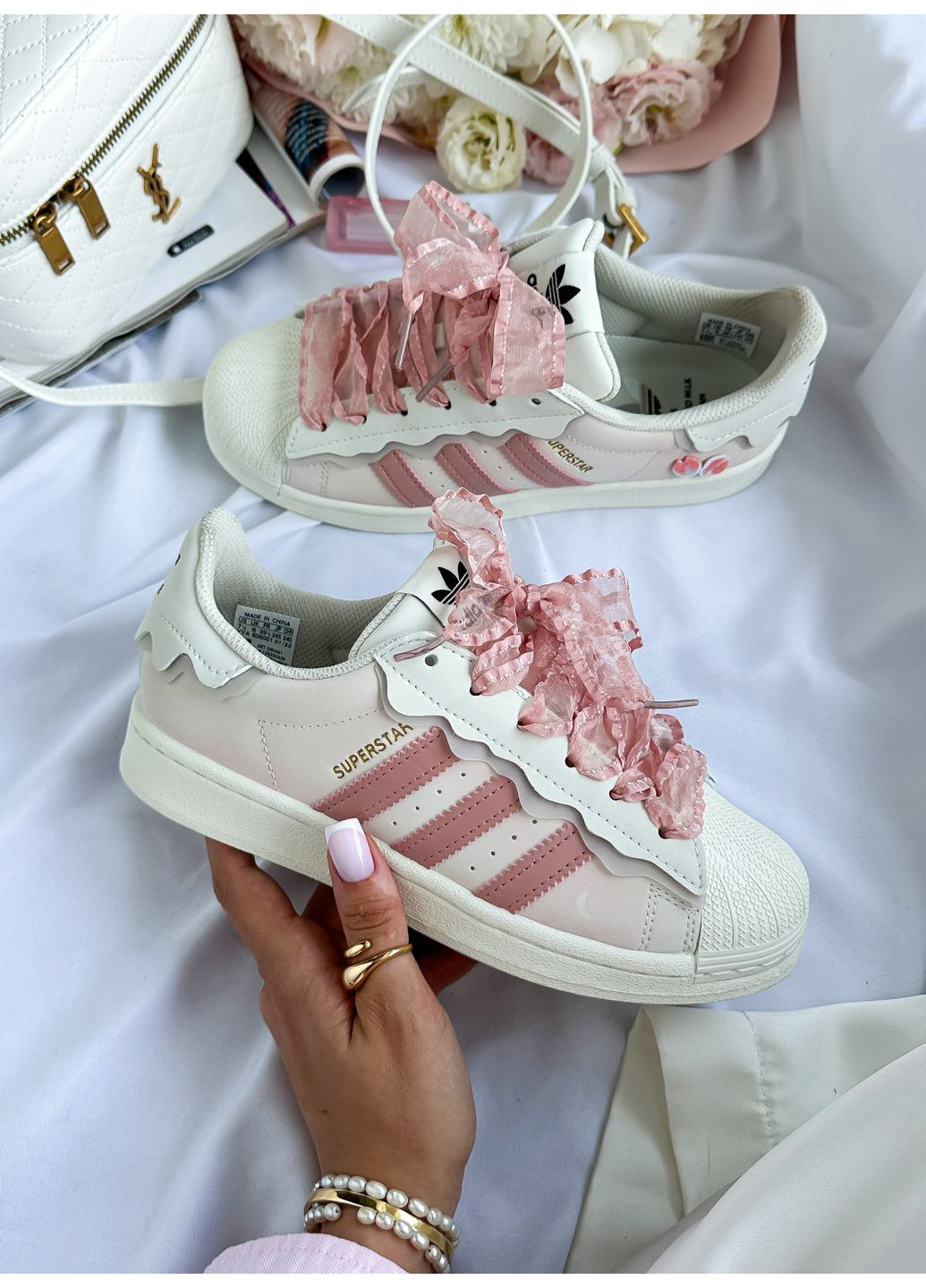 Кросівки жіночі Adidas Superstar Cappuccino Pink | Адідас Суперстар кремові No Brand кремові демісезони (349729039)