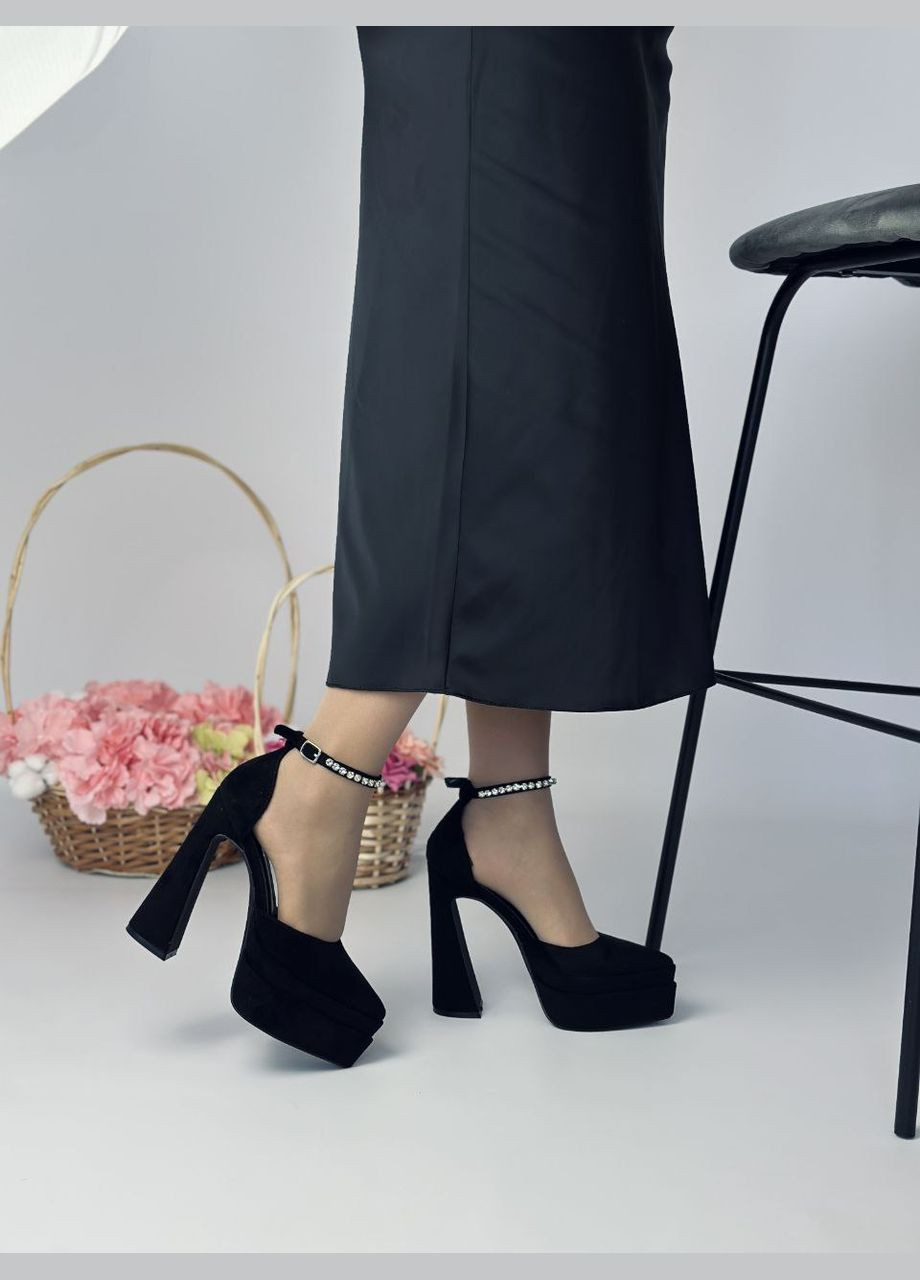 No Brand Женские трендовые туфли на высоком каблуке. лодочки черный з искусственная замша, — всесезон (324271047)