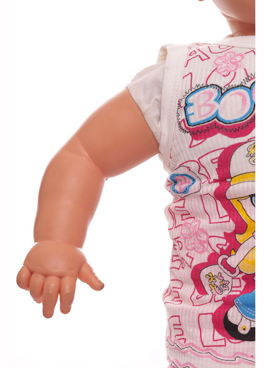 Комбінований літній костюм літній для дівчинки трикотажний з дівчинкою рожевий 62 см (32274) BABYKROHA