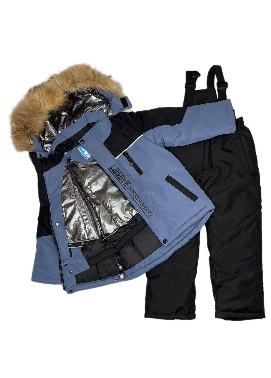 Синій демісезонний комбінезон 2-ка-зима хлоп. чорно н38-09 Lassye