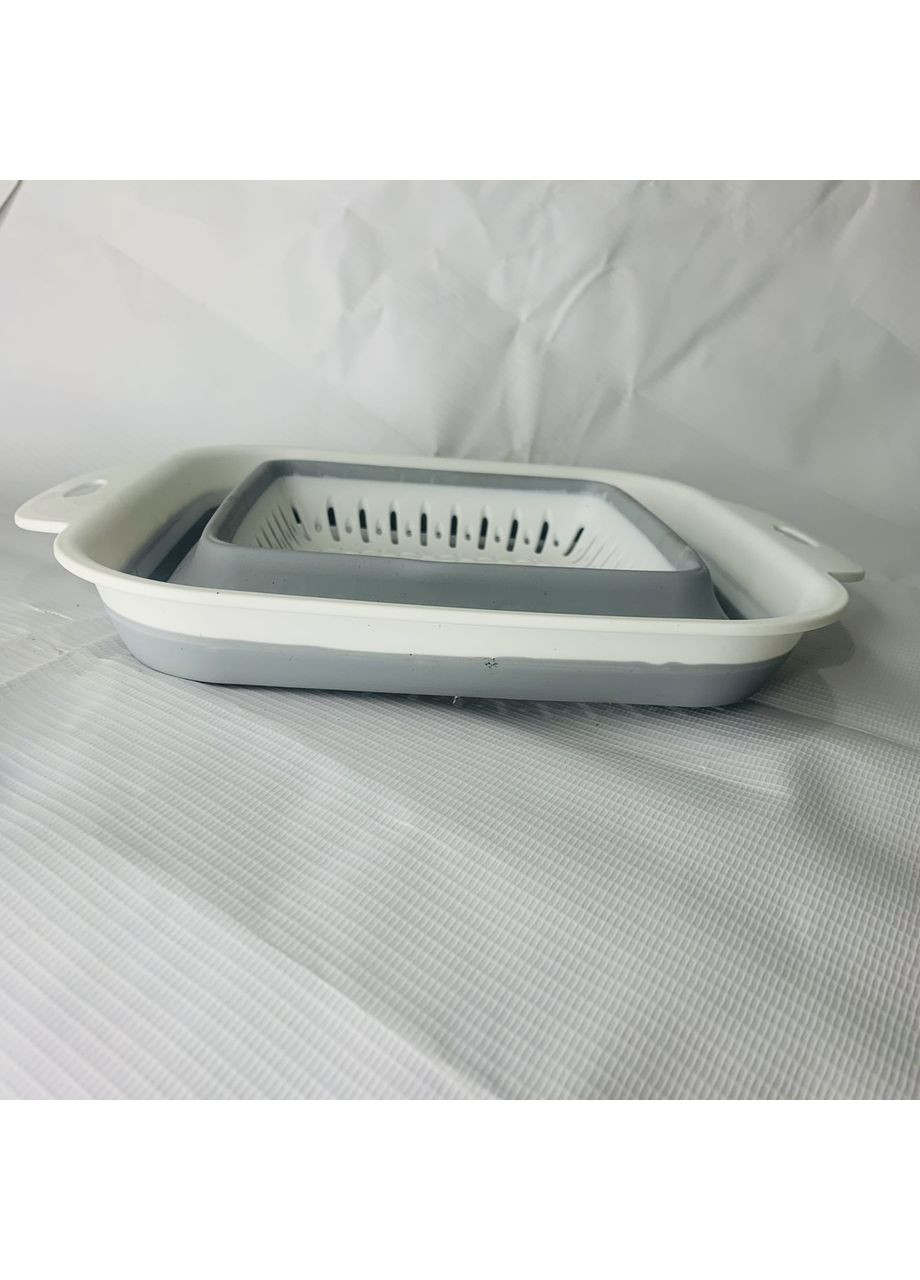 Квадратный силиконовый телескопический дуршлаг 22 * 27,5 * 9,5 см No Brand (315632904)