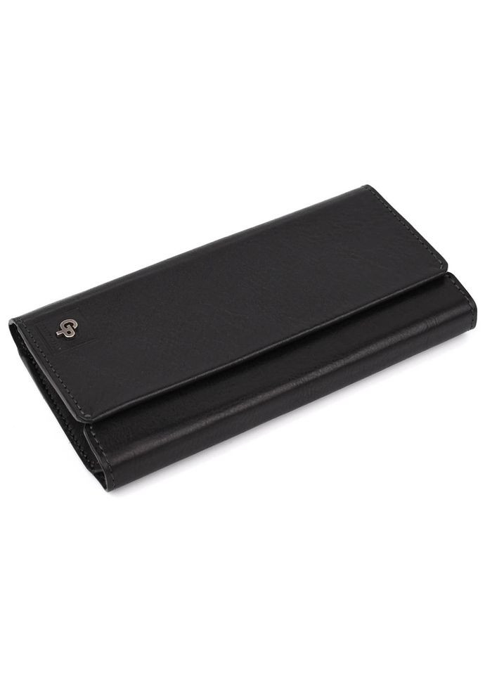 Шкіряне портмоне глянсова шкіра чорна 552610 Grande Pelle (315875160)