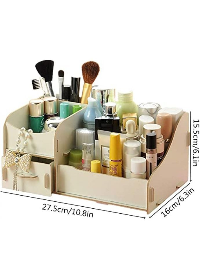 Органайзер для косметики настільний білий самозбірний мдф для зберігання косметичних засобів комод ProDobro (365442633)