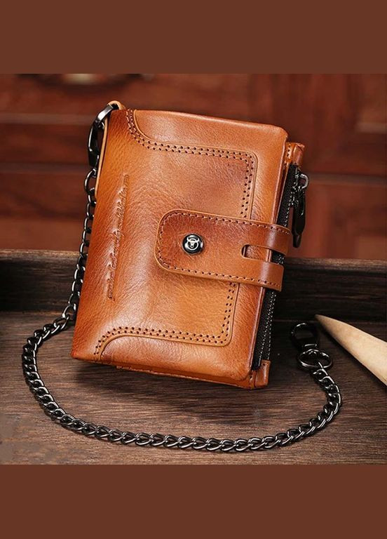 Мужской кошелек раскладной коньячный с цепочкой TW230B BULL (298683690)