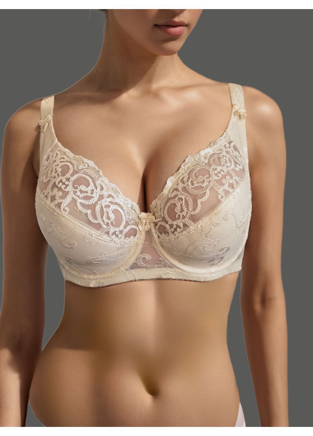 Бежевый бюстгальтер 35181 e Diorella с косточками нейлон, эластан