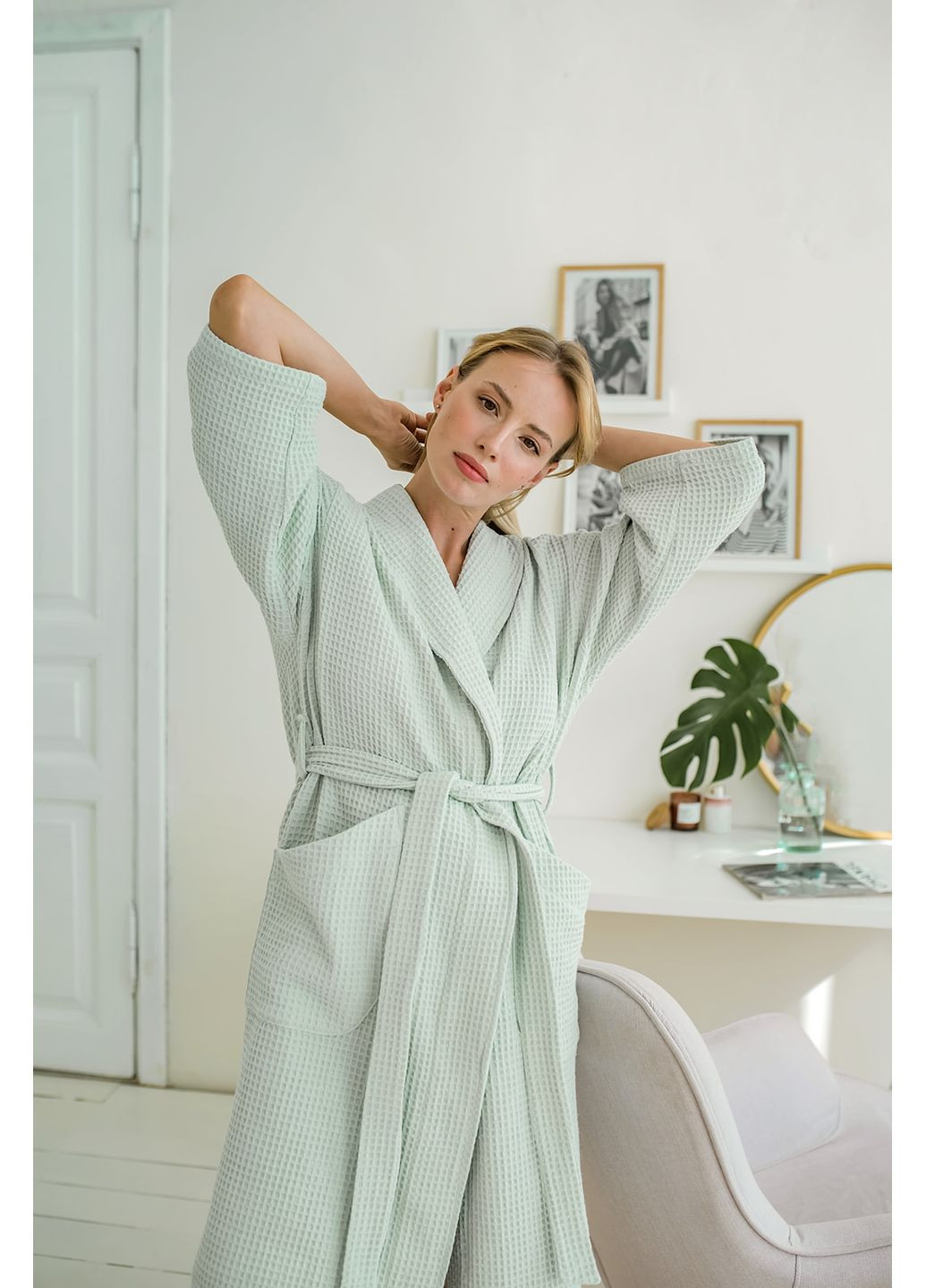 Вафельний халат з капюшоном XL Vishnya (360240368)