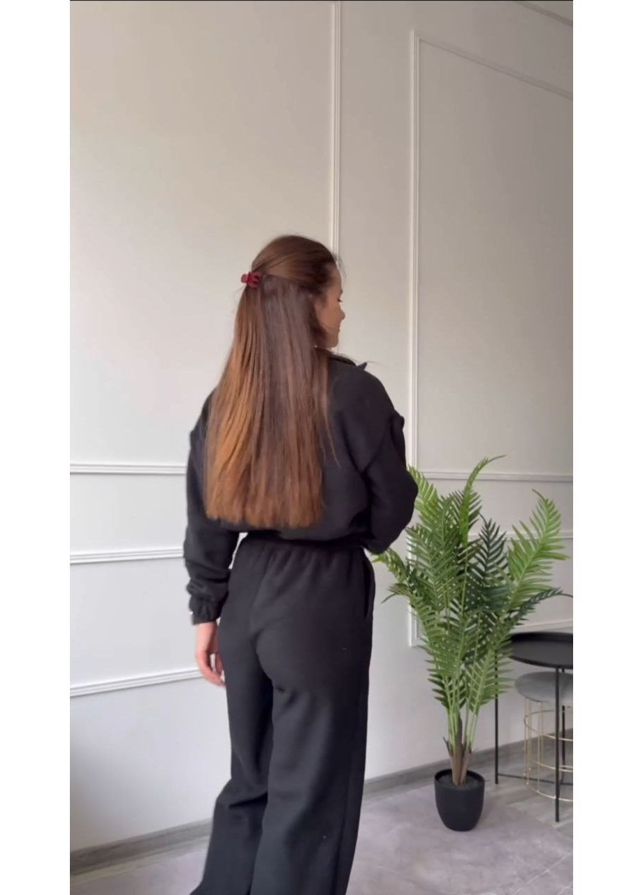 Комбинезон зимний флисовый popluzhnaya комбинезон-брюки чёрный повседневный флис