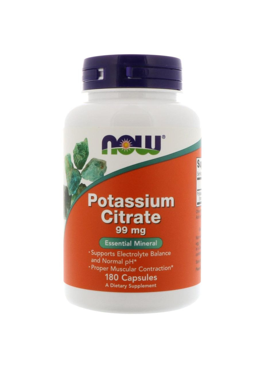 Калий цитрат, Potassium Citrate,, 99 мг, 180 капсул Now Foods (364311954)