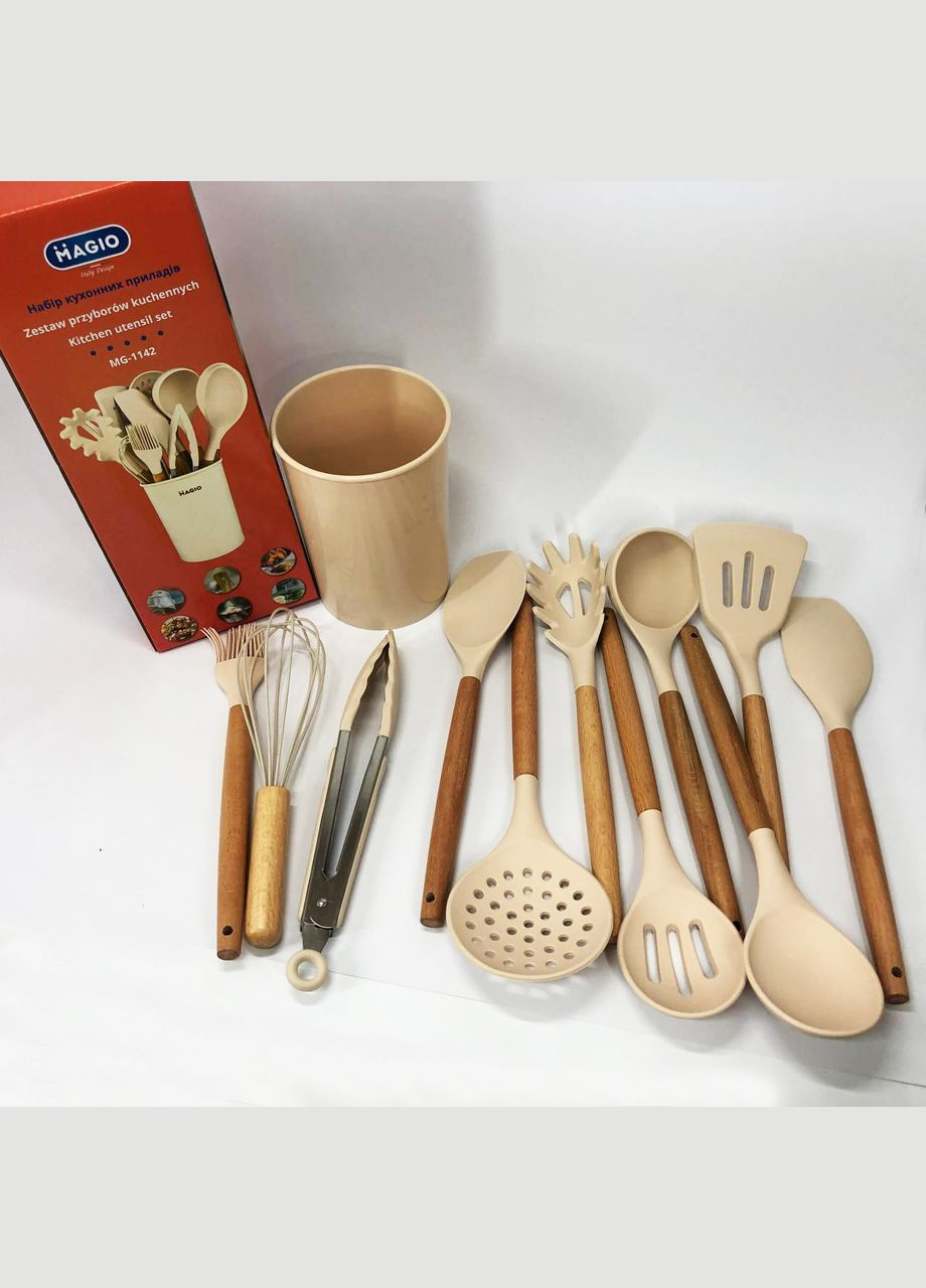 Набор кухонных предметов на подставке MG-1142, Силиконовые аксессуары NH-165 для кухни Magio (349511939)