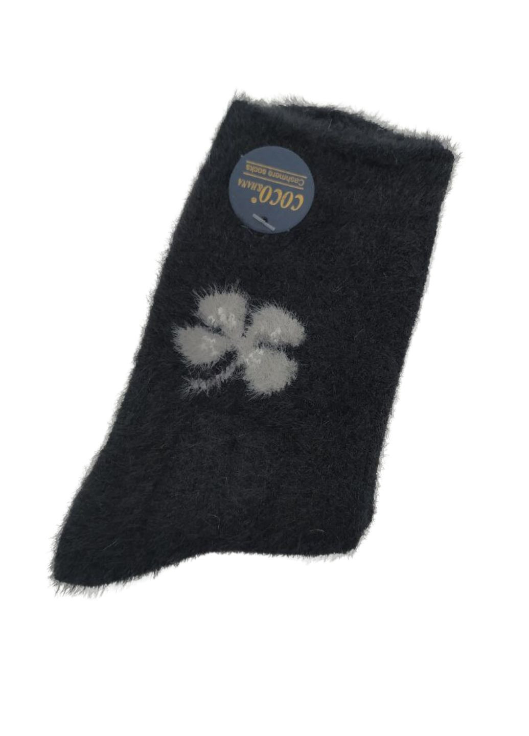 Чорні шкарпетки теплі жіночі з хутром норки flower (921-01) Macarena квіткові (302947981)