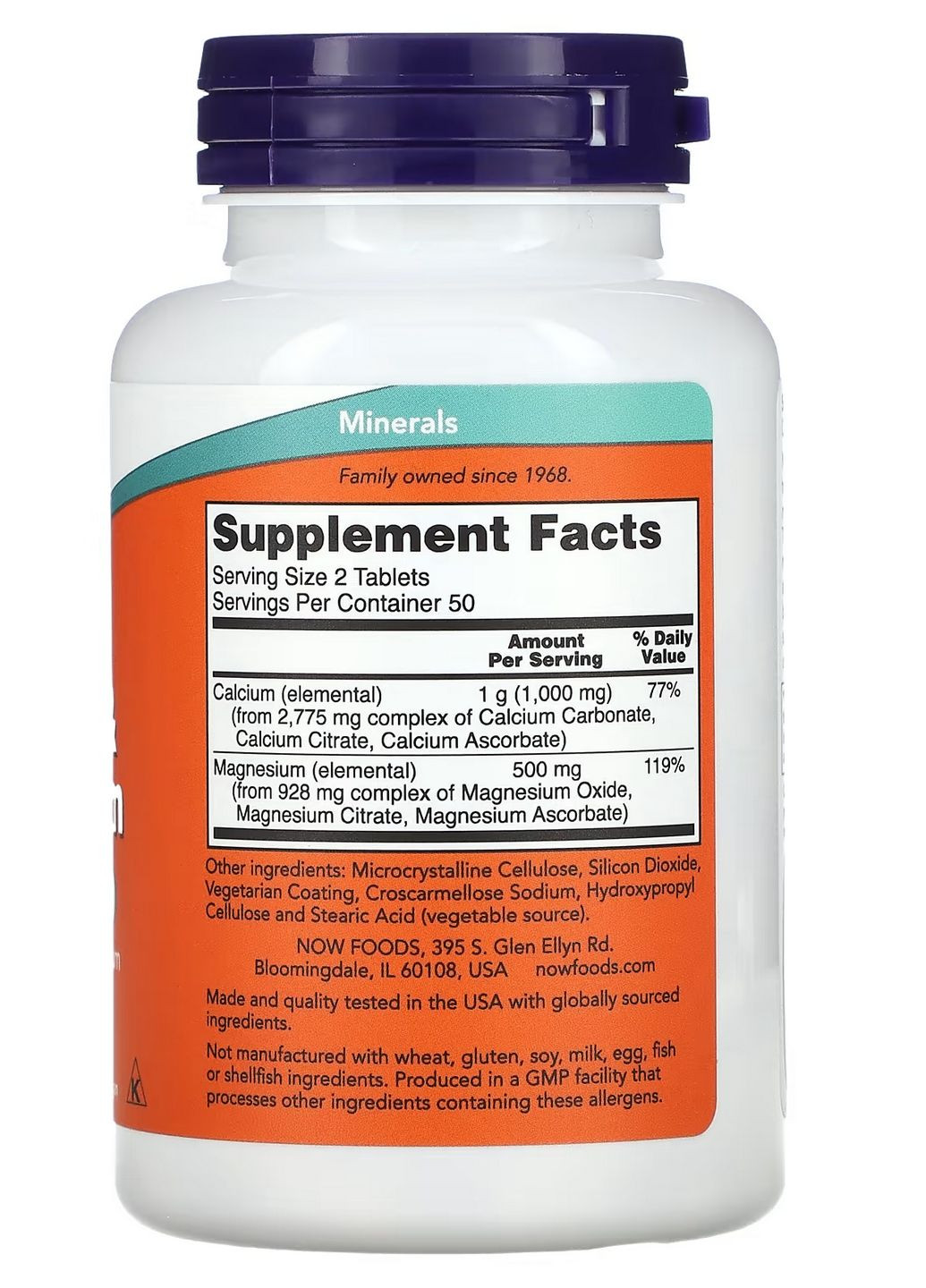 Кальцій і магній, 100 таблеток (підтримка нервової, м’язової та кровоносної систем) Now Foods (333194310)