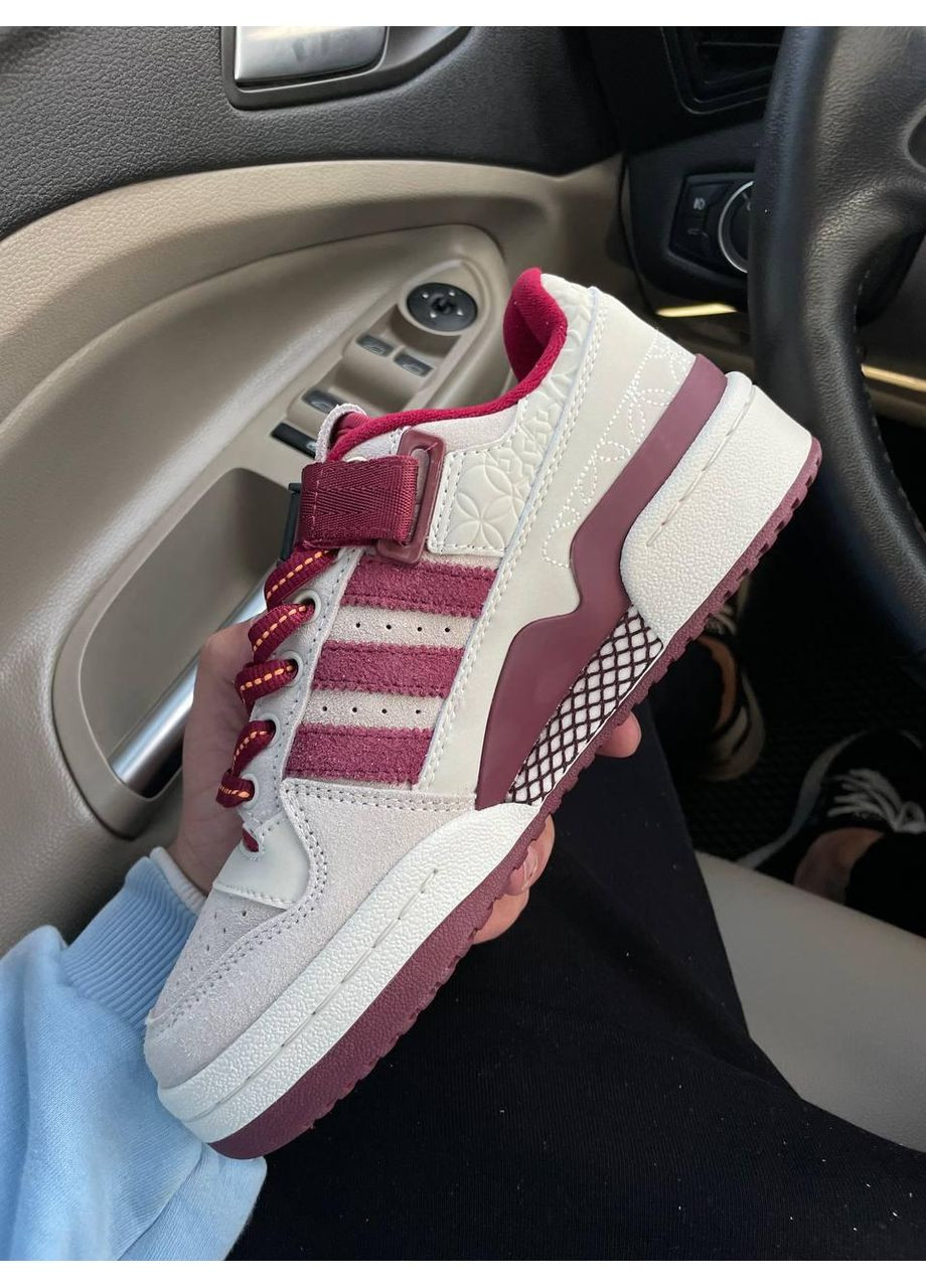 Бежевые демисезонные кроссовки мужские adidas forum beige bordo адидас форум No Brand