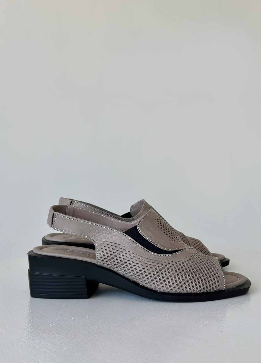 Кофейные босоножки женские с натуральной кожи на полную ногу Sherlock Soon