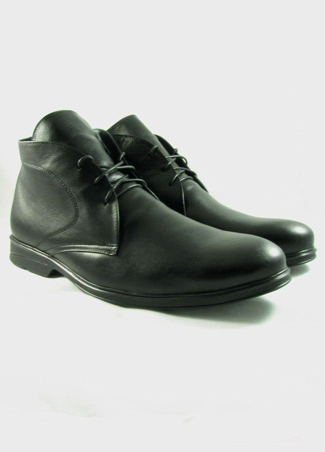 Черные осенние мужские кожанные классические ботинки черные (933) Lider Club