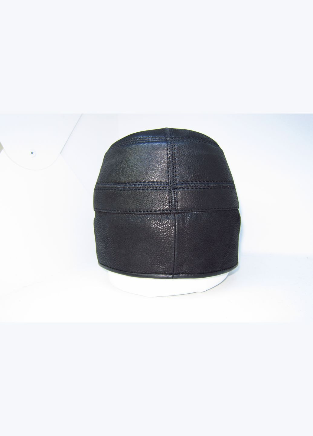 Чоловіча зимова шапка з натуральної шкіри чорна на натуральному хутрі DAVANI 00514 No Brand кепка немка (315890497)