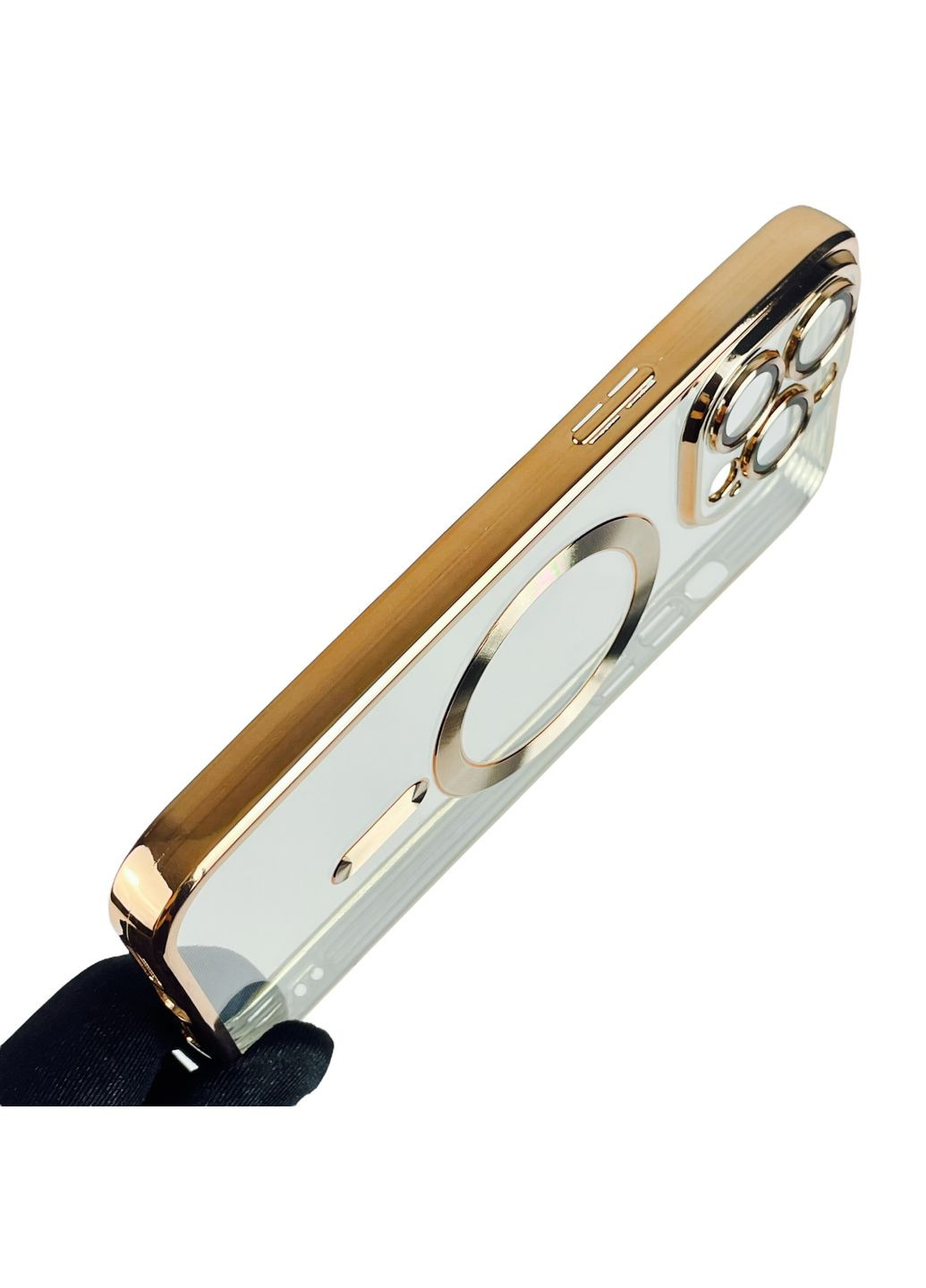 Чехол для Iphone 15 Pro Max с линзами для камеры с магнитом магсейф на айфон 15 про макс жёлтый золотой Apple (366019607)