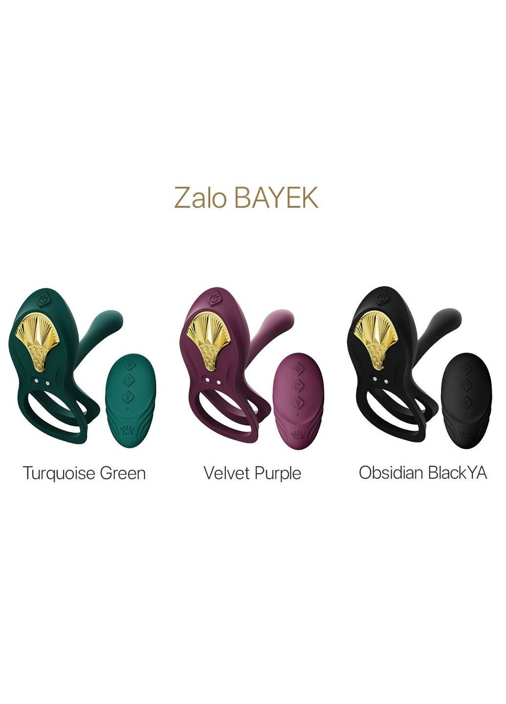 Смарт ерекційне кільце BAYEK Obsidian Black подвійне з ввідною частиною пульт ДК для пеніса Zalo (298473556)