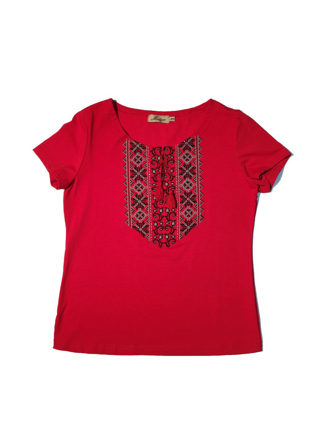 Красная вышиванка-футболка Piccolo узор геометрический (297523338)