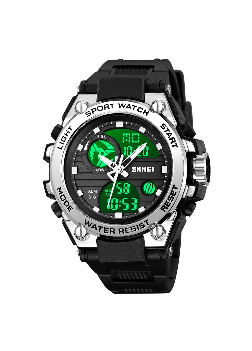 Годинник 2360BKSI Black-Silver спортивний чоловічий кварцовий з водонепроникністю 50м для активного відпочинку ProDobro (367267374)