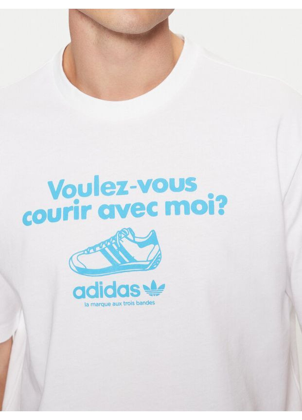 Біла футболка чоловіча graphic jc8365 з коротким рукавом adidas футболка