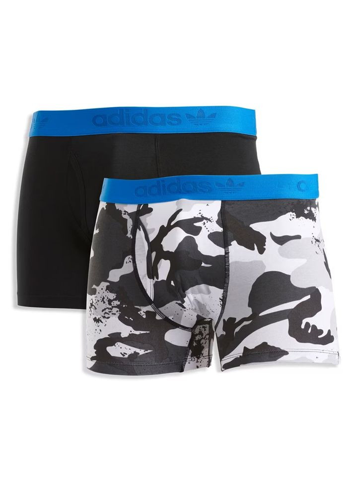 Набор 2 шт боксерки мужские трусы Adidas Originals Mens Trunk Comfort Flex Cotton Black/Camo Prin (338590057)