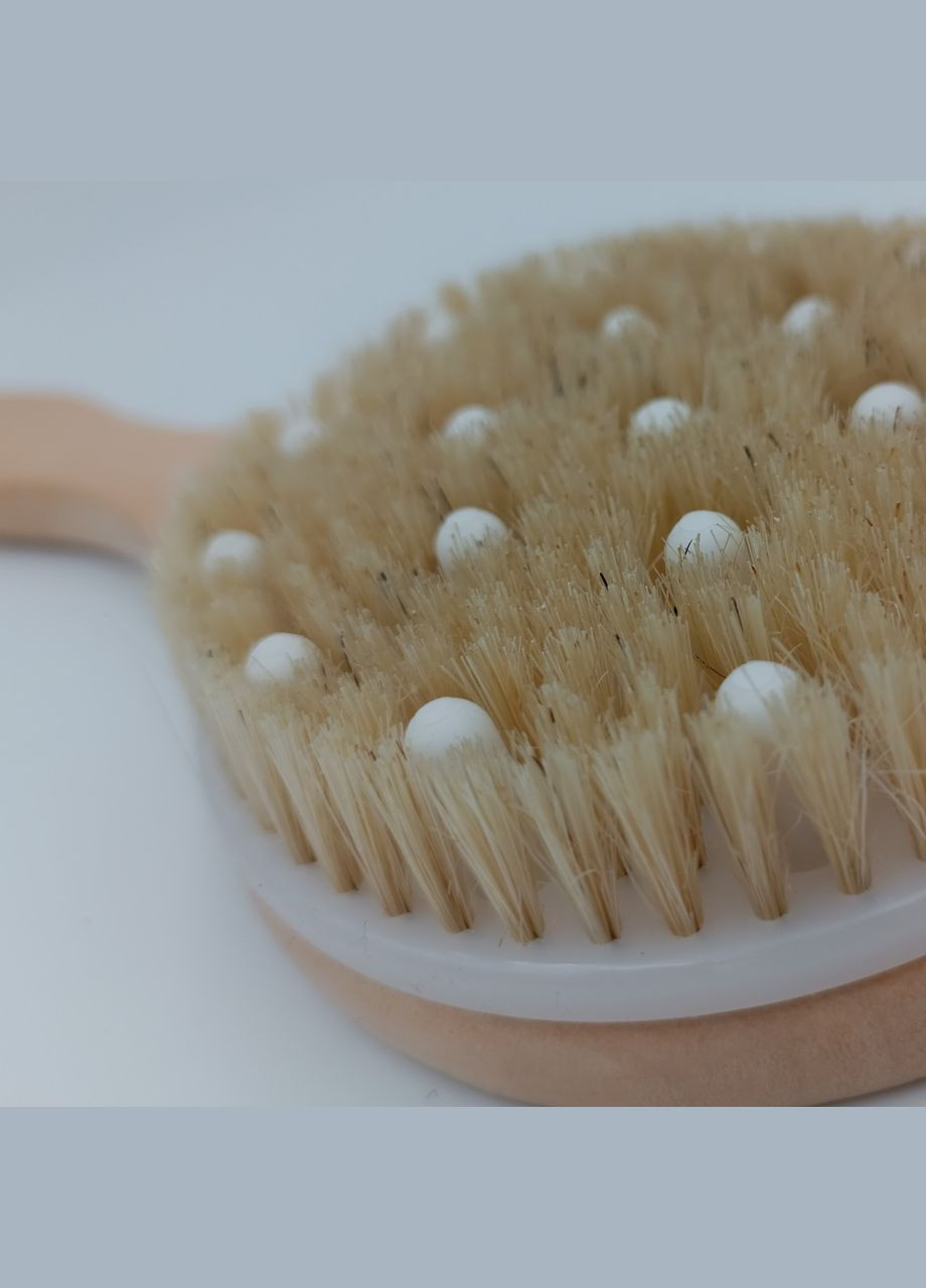 Натуральна щітка масажна антицелюліт кругла 30 см (QS-1089) Luxyart (324440369)