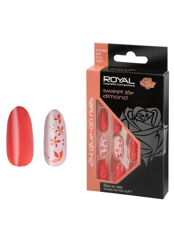Накладные ногти в комплекте с клеем Cosmetics 24 Glue-On Nail Tips "Sweet Life" Royal (301417117)