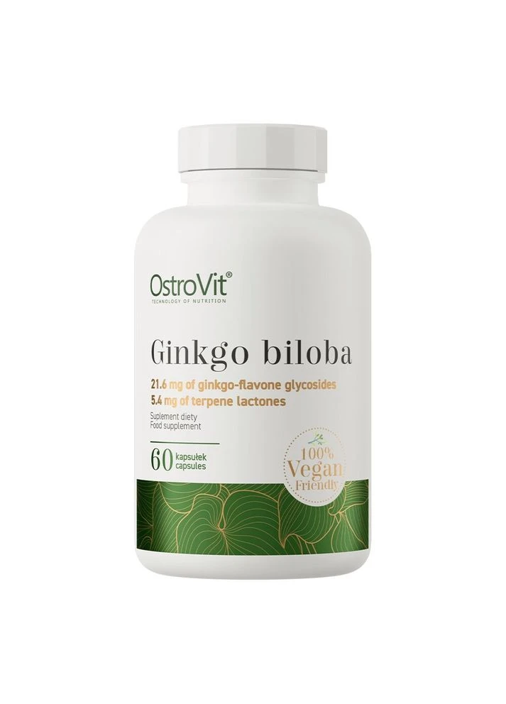 Екстракт гінкго білоби Vege Ginkgo Biloba, 60 вегакапсул для покращення пам'яті Ostrovit (378786689)