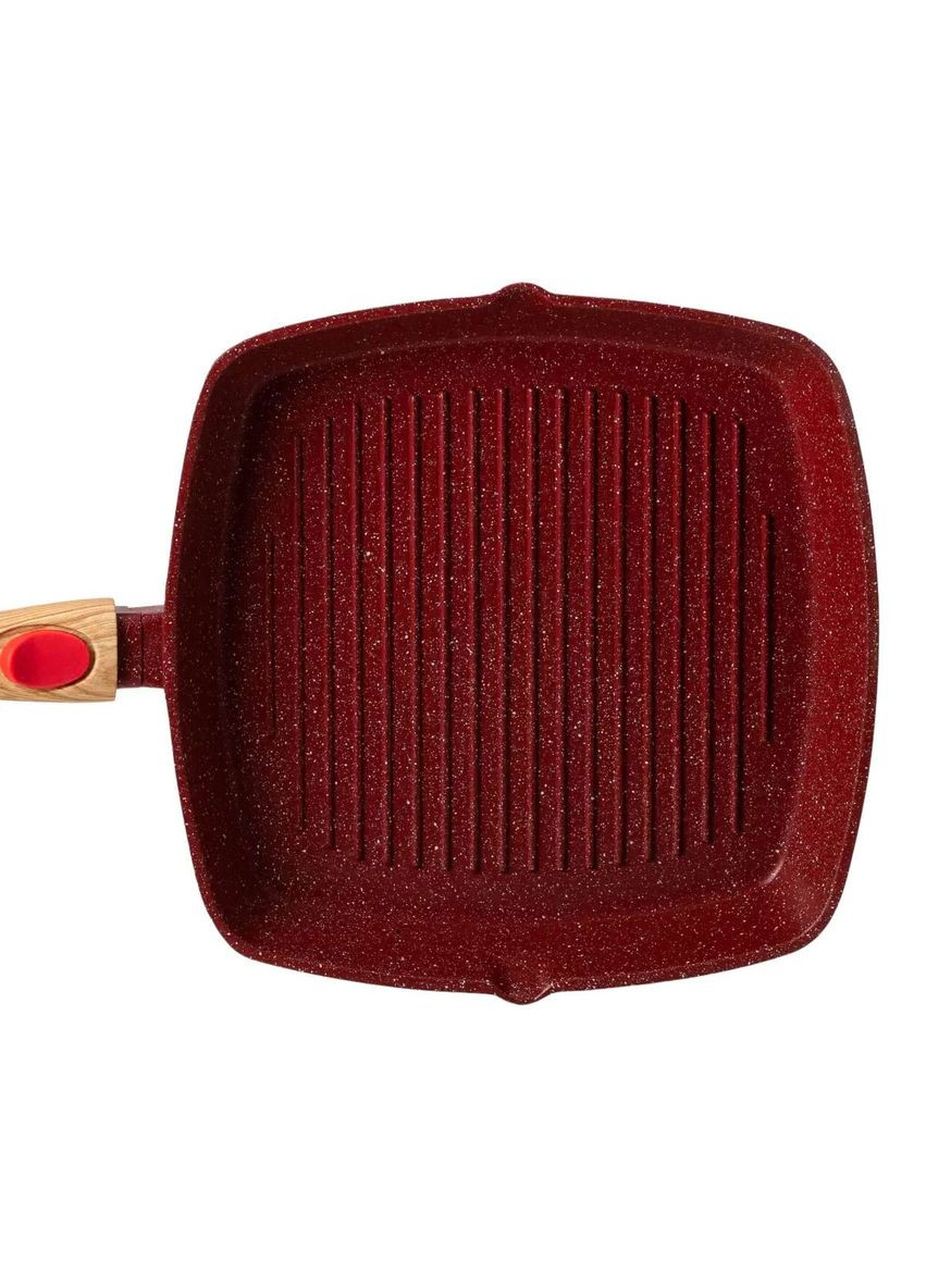 Сковорода-гриль MGC 28 см с антипригарным покрытием и съемной ручкой, красный MGC HP-4-462R No Brand (360481703)