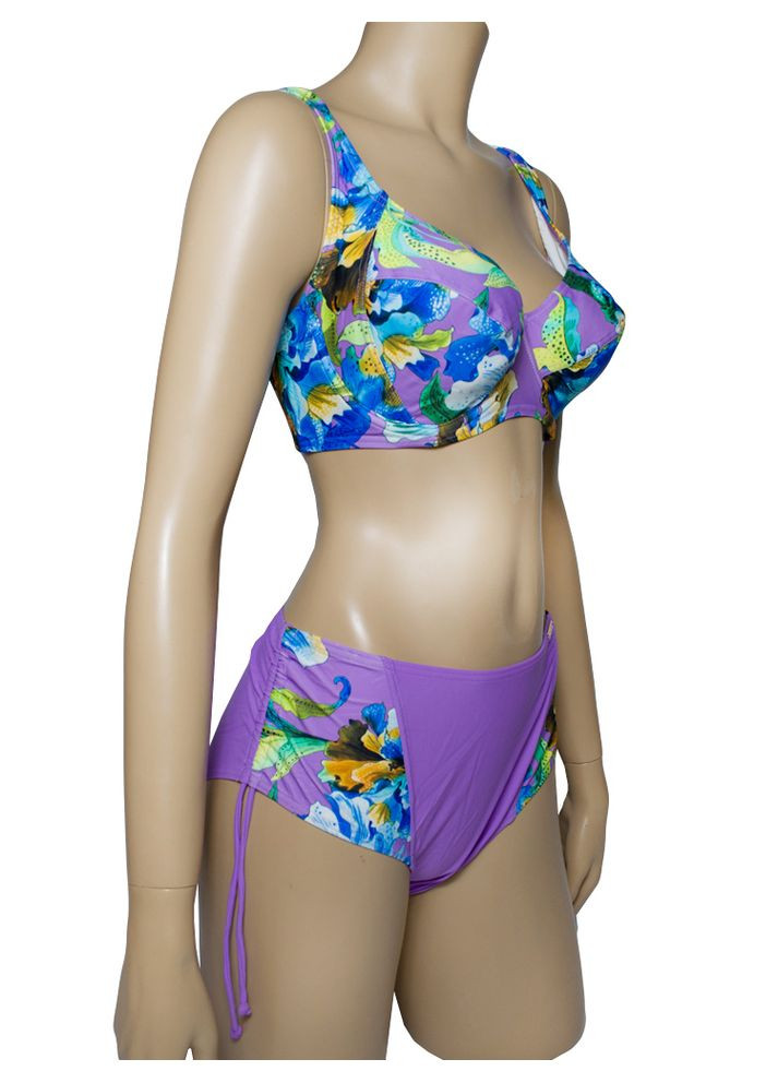 Сиреневый летний женский раздельный купальник на большую грудь с мягкой чашкой d и е модель 0340 арт.24312 раздельный Rivage Line