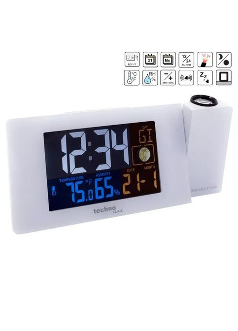 Настольные часы WT537 проекционные White (DAS301197) Technoline WT537 проекційний White (356149557)