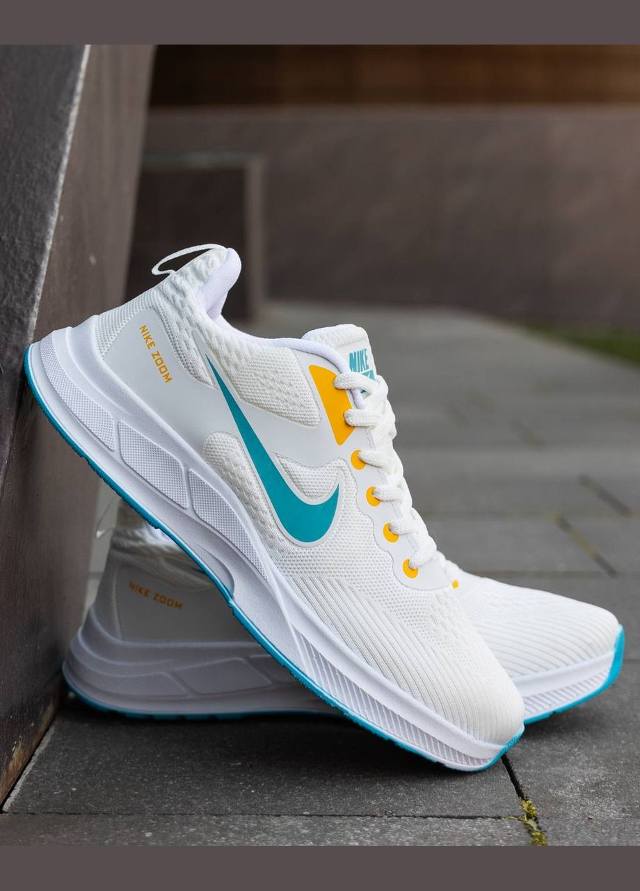 Білі Осінні кросівки чоловічі nike nd No Brand Zoom White Blue Yellow