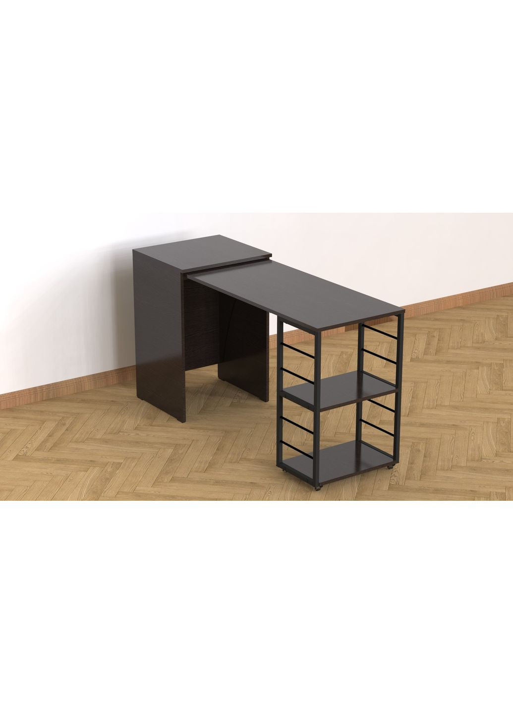 Стіл-тумба трансформер Смарт 2/2 750x1450x600 Чорний метал ДСП Венге Магія 16 мм (FRD-106166) Ferrum-decor (360644861)