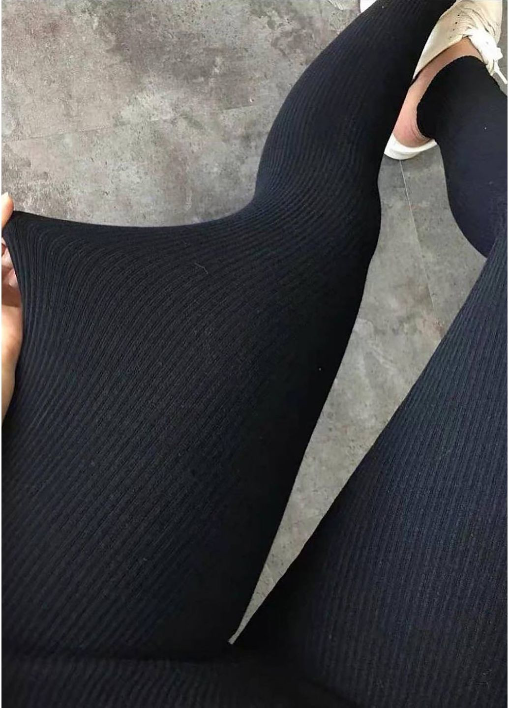 Стильные женские лосины с рубчиком на утеплении InFashion Лосини (370270013)