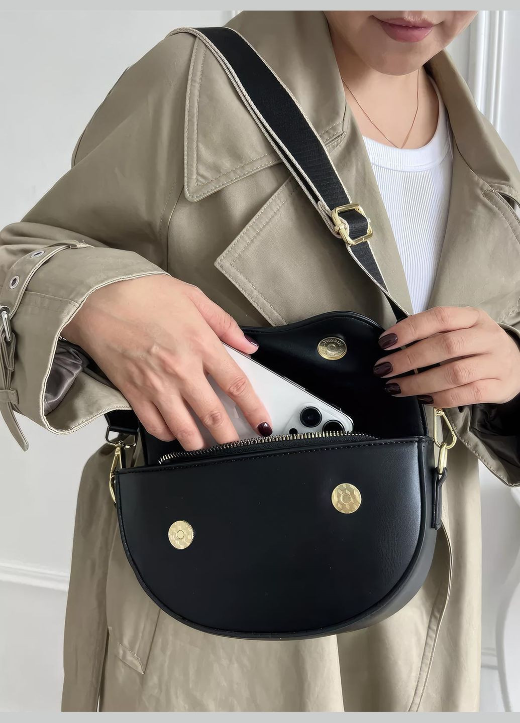 Жіноча асиметрична сумка через плече / сумочка крос-боді з широким ремінцем 2024 DobraMAMA (284728455)