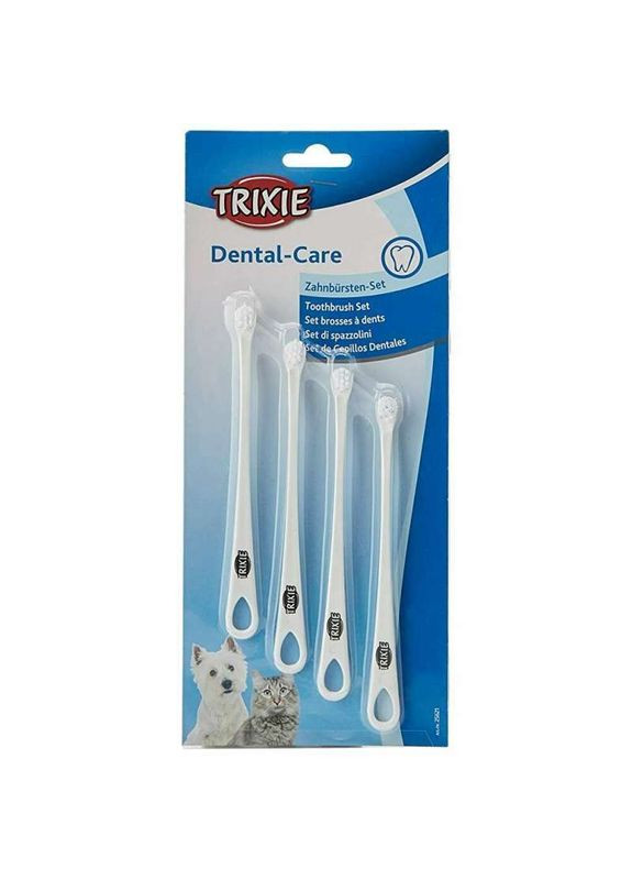 Зубна щітка для котів та маленьких собак 4 шт./уп. Trixie (327366082)