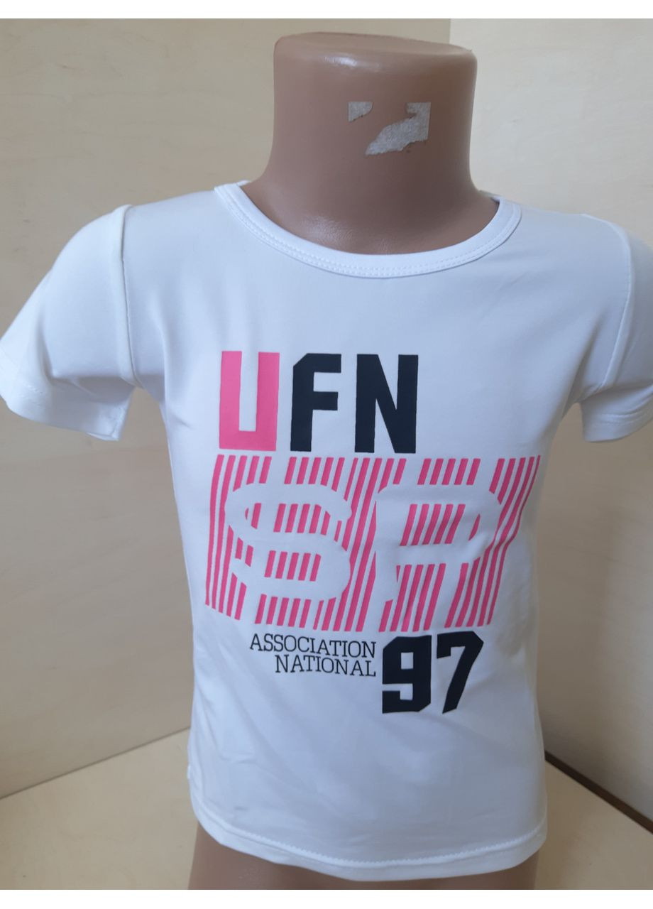 Белая летняя летняя спортивная футболка для девочки 98 104 No Brand