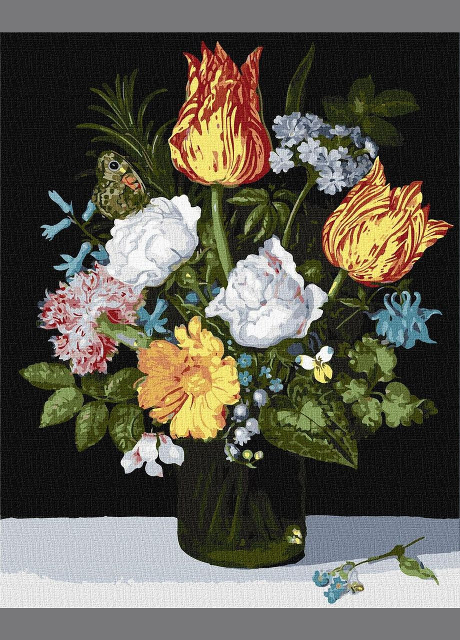 Набір для розпису за номерами картина "Натюрморт з квітами в склянці" 40х50см (KHO3223) Ідейка (332944674)