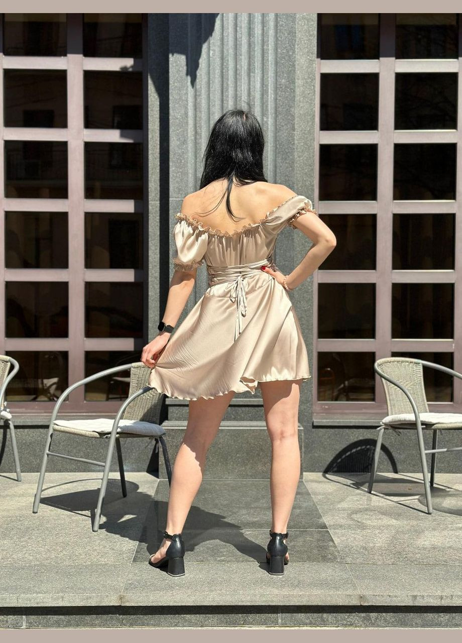 Бежева жіноча сукня міні з шовку армані капучино Maybel