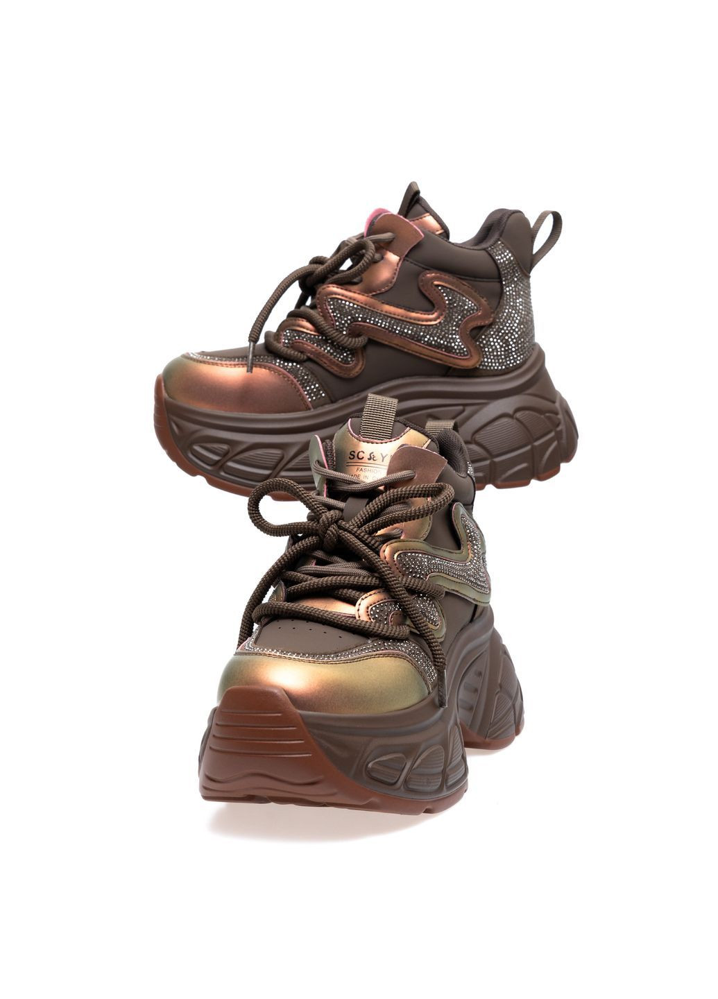 Кроссовки 01683 Коричневые Bigrosse коричневые (364667463)