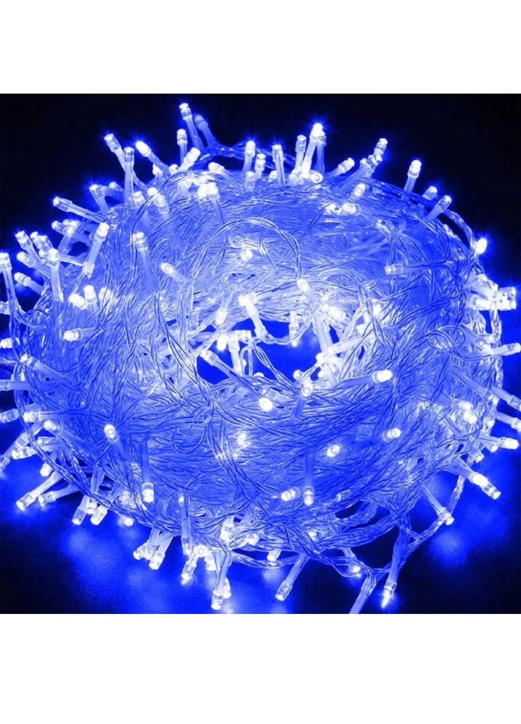 Гирлянда нить светодиодная новогодняя с работой от сети 8 режимов свечения 18 м 400 лампочек (482005-Prob) Синяя Unbranded (369501417)