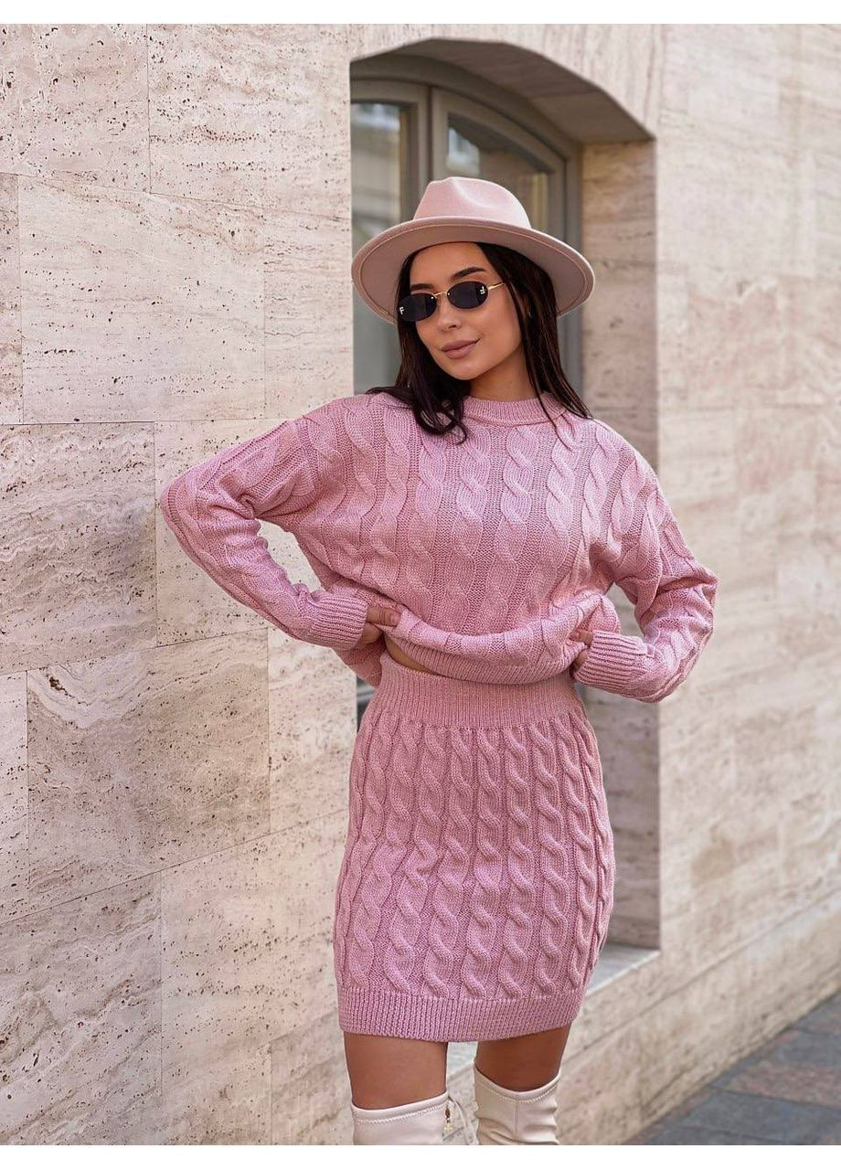 Жіночий костюм зі спідницею з напіввовни No Brand (367853272)