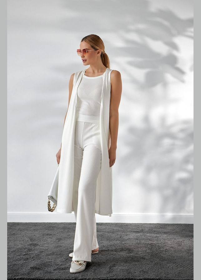 Жіночий комплект топ на бретелях і подовжений жилет (1788) Triko Bakh (334710595)