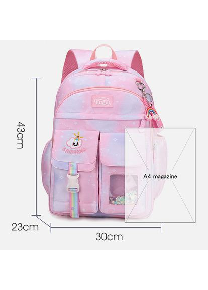 Шкільний рюкзак для дівчинки Yufei в школу 4-9 клас Рожево-фіолетовий нейлоновий водонепроникний портфель 43*30 см Princess (372003686)