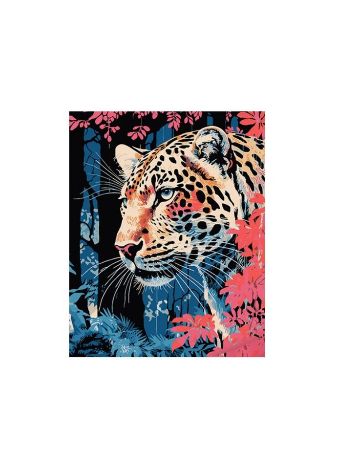 Картина по номерам Опасный хищник на черном фоне, (40х50 см) Strateg (295261772)