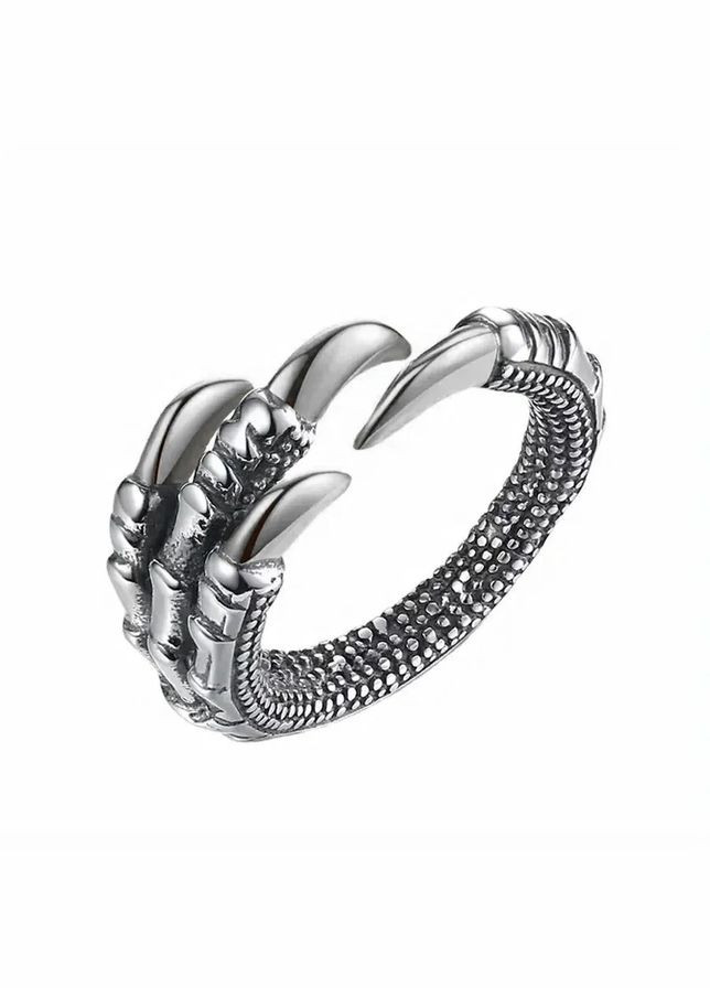 Красива каблучка у формі кігтів срібного дракона каблучка у вигляді сріблястих кігтів рептилії, р регульований Fashion Jewelry (285110569)