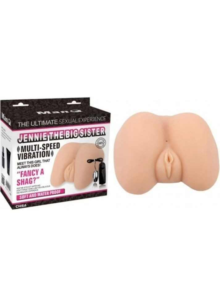 Мастурбатор реалістичний з вібрацією з кібершкіри ManQ Jennie the big sister з двома отворами Chisa (297132383)