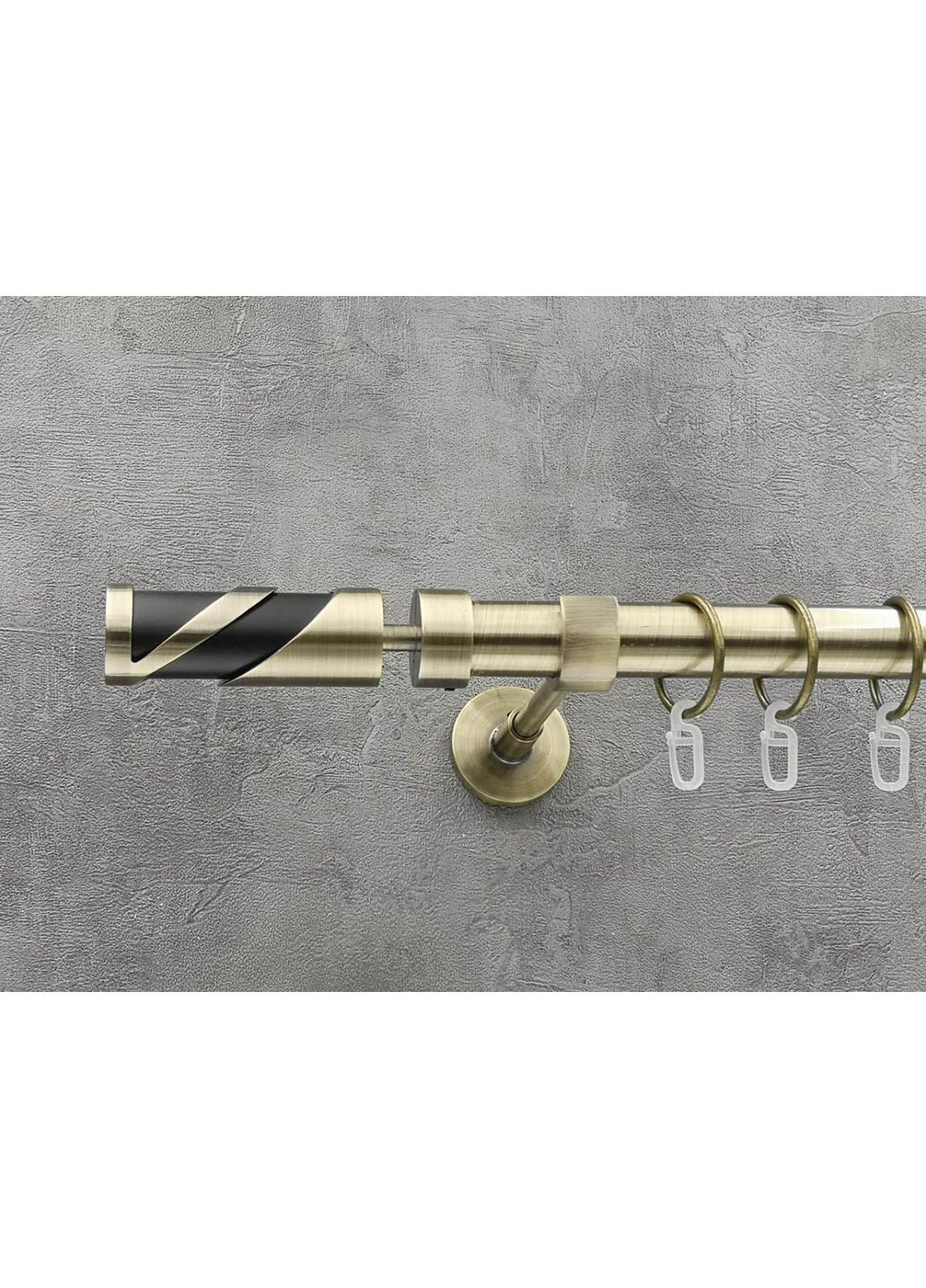 Карниз Сієна гладка штанга одинарний модерн 25 мм 300 см Антик Quadrum (352778026)