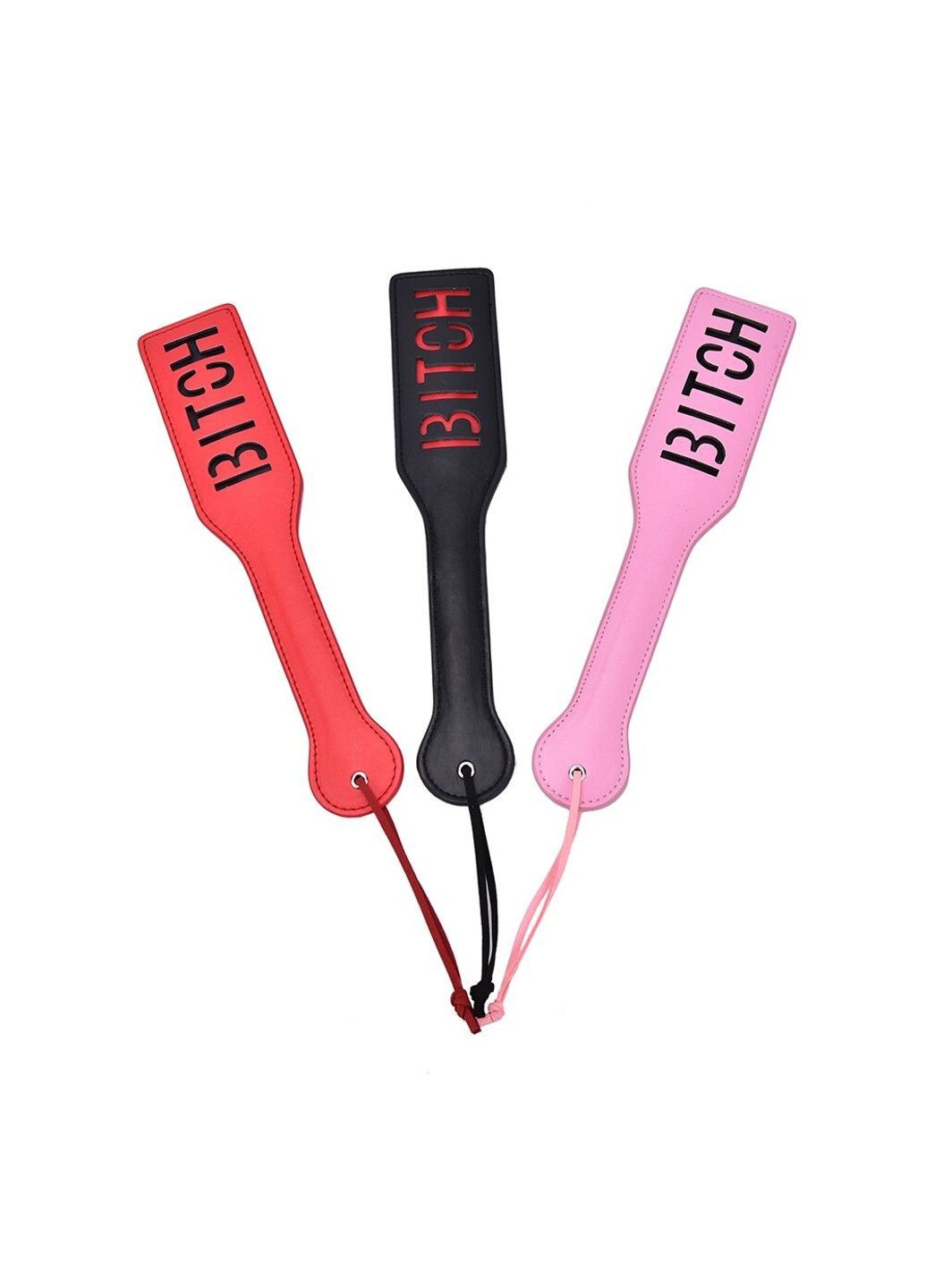 Шльопавка рожевого кольору з еко шкіри для рольових БДСМ-ігор We Love (284279279)